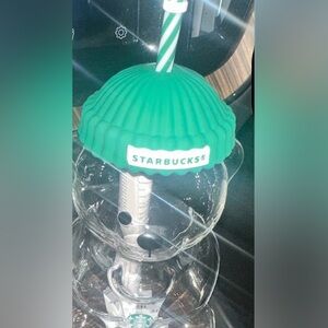 Starbucks Green Bear Party Cup with Straw